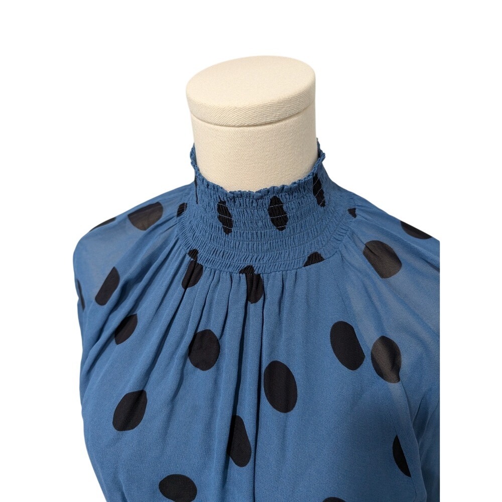 NWT Reformation Valentin Porto Polka Dot‎ Long Dress Size 10 - Picture 5 of 14